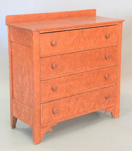 FOUR DRAWER FAUX GRAIN PAINTED 37b680