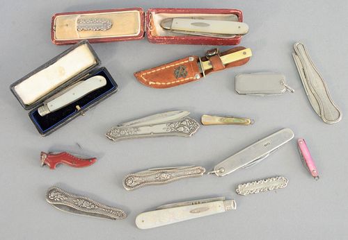 COLLECTION OF 14 JACKKNIVES SILVER  37b6b4