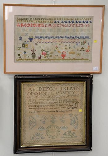 TWO FRAMED SAMPLERS, ELIZA S. ADEE,