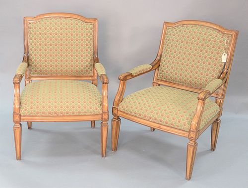 PAIR KREISS OPEN ARMCHAIRS, HT.