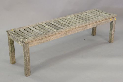 OUTDOOR TEAK LOW BENCH, LG. 59".Outdoor