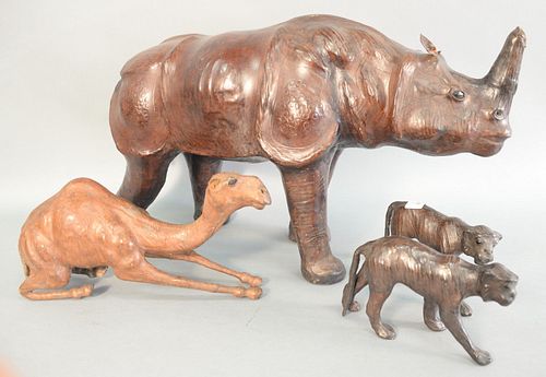 FOUR LEATHER ANIMALS TO INCLUDE 37b72f