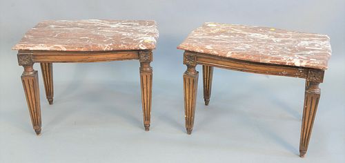 PAIR OF MARBLE TOP STANDS EACH