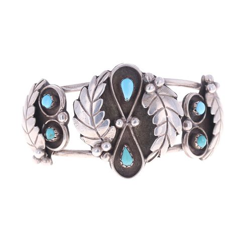 NAVAJO STERLING SILVER TURQUOISE 37b81f