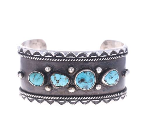 HOPI HALE KAHE STERLING SILVER TURQUOISE