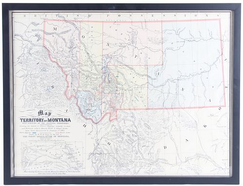 RARE 1865 MONTANA TERRITORY MAP 37b860