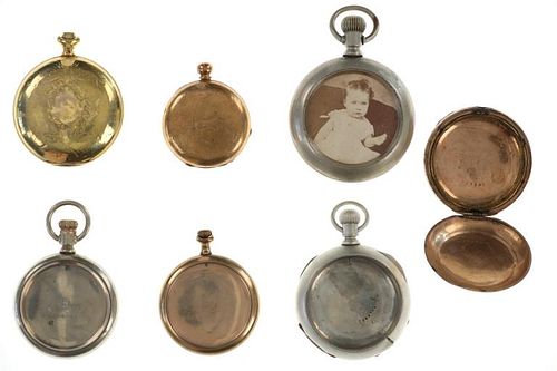 SEVEN POCKET WATCH CASES FROM VARIOUS