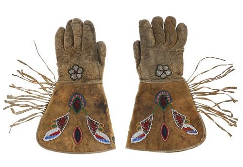 CA. 1900- UTE INDIAN BEADED HIDE