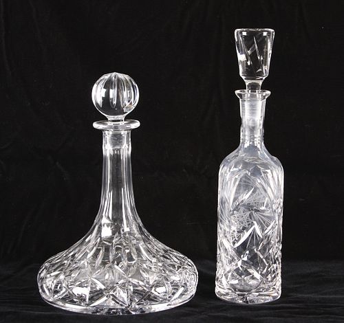 TWO MID-LATE 1900S CUT CRYSTAL
