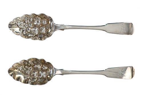 1812 SIMON HARRIS STERLING SERVING SPOONS