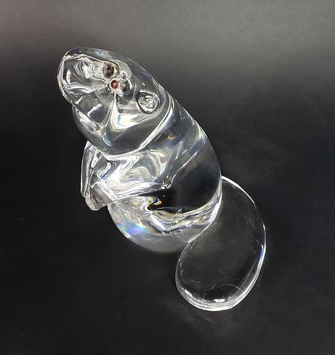 SIGNED STEUBEN CLEAR CRYSTAL FIGURAL