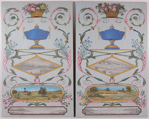 PAIR OF DECORATIVE HAND PAINTED