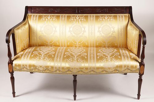 FEDERAL STYLE MAHOGANY SETTEE WITH 37ba5a