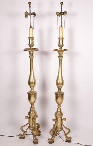 PAIR OF VINTAGE BRASS CANDLESTICK 37ba98