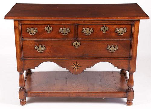 CONTEMPORARY MAHOGANY TWO OVER ONE DRAWER