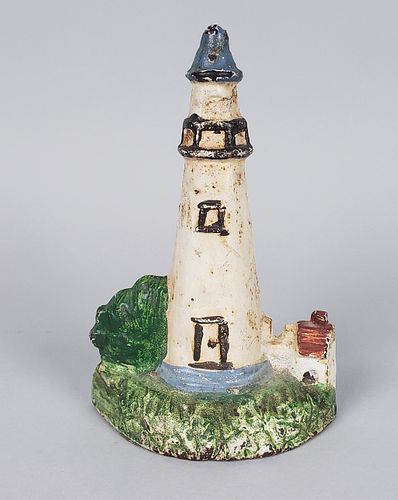 VINTAGE FIGURAL CAST IRON LIGHTHOUSE 37baa1