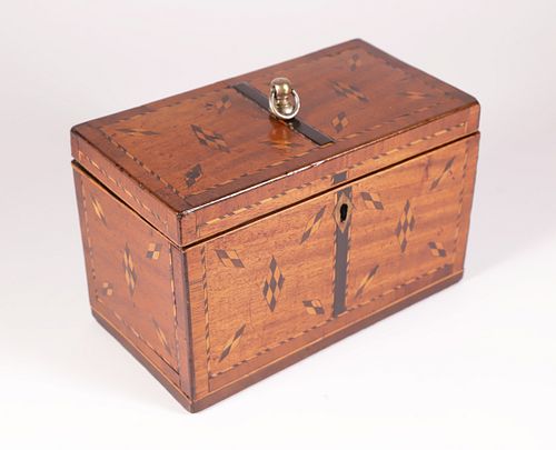 INLAID DOUBLE COMPARTMENT TEA CADDY  37baea