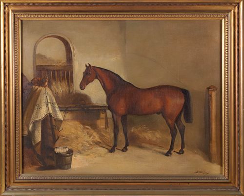 JOHN MCLEOD OIL ON CANVAS HORSE 37baf8