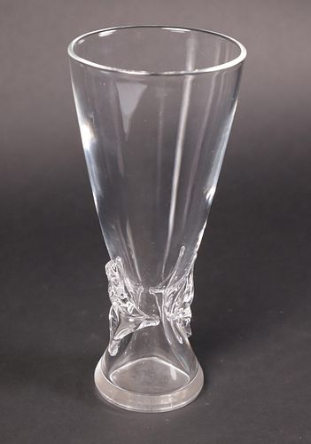 SIGNED STEUBEN CLEAR CRYSTAL VASESigned