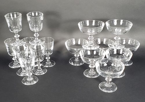 TWO 8 PIECE SIGNED STEUBEN GLASS 37bb3d