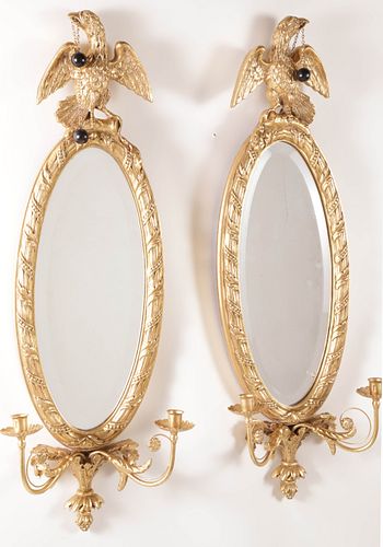 PAIR OF FEDERAL STYLE GILT WOOD