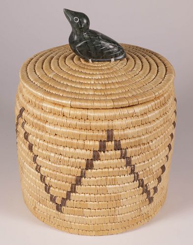 CANADIAN ESKIMO WOVEN BASKET BY