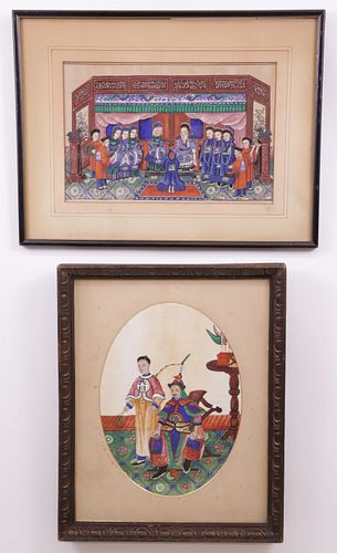 TWO CHINESE EXPORT WATERCOLORS