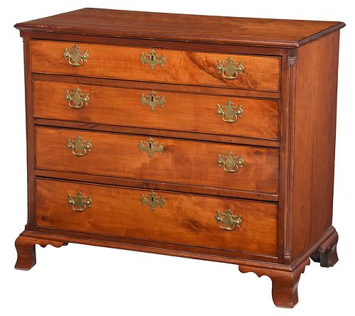 AMERICAN CHIPPENDALE CHERRY CHEST 37bbef