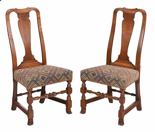 PAIR AMERICAN QUEEN ANNE SIDE CHAIRSMassachusetts  37bc02