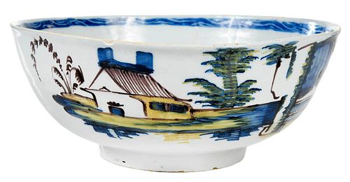 ENGLISH DELFT POLYCHROME PUNCH