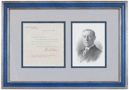 WOODROW WILSON SIGNED LETTERtyped