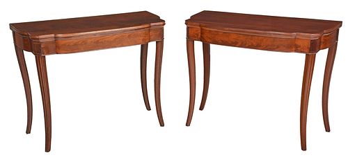 PAIR NEW YORK FEDERAL FIGURED MAHOGANY