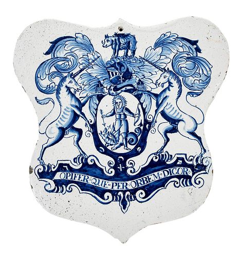LONDON DELFT BLUE AND WHITE SHIELD 37bcd8
