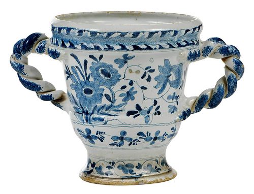 AN ENGLISH DELFTWARE BLUE AND WHITE