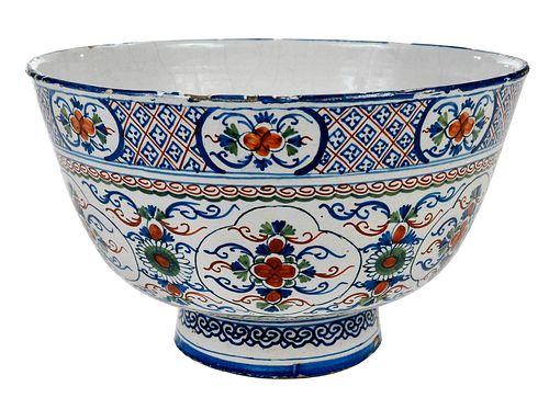 ENGLISH DELFTWARE POLYCHROME PUNCH 37bcf8