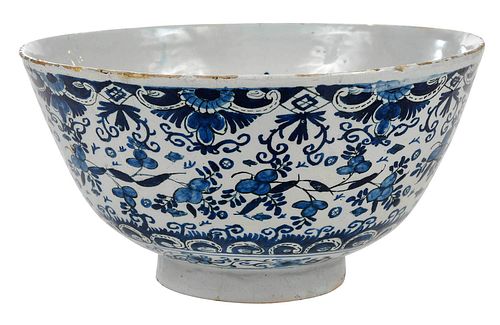 ENGLISH DELFTWARE BLUE AND WHITE PUNCH