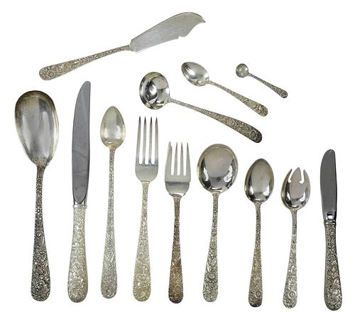 SET OF KIRK REPOUSSE STERLING FLATWARE  37bd28