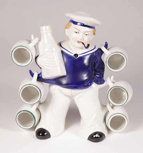 PORCELAIN SAILOR FIGURE WITH SIX 37bd6e