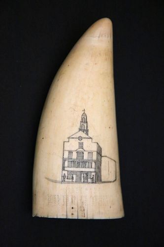 SCRIMSHAW WHALE TOOTH 19TH CENTURY 37be19