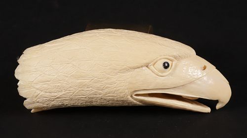 EAGLE HEAD CARVED ANTIQUE WHALE