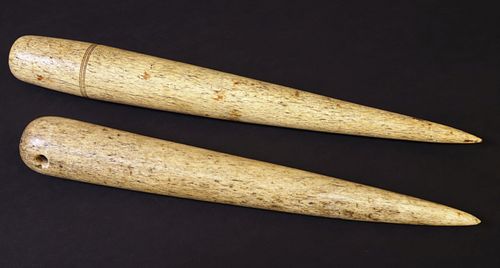 TWO WHALEMAN MADE ANTIQUE WHALEBONE 37be4b