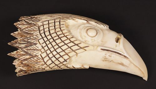 CARVED EAGLE HEAD ANTIQUE WHALE