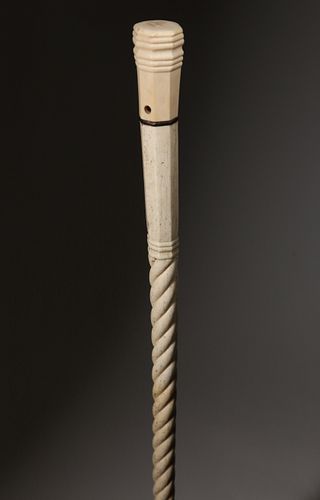 WHALEMAN MADE WALKING STICK, CIRCA