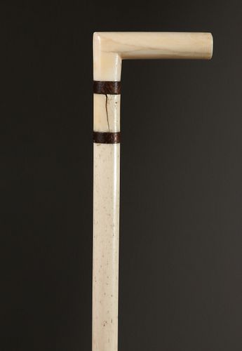 WHALEMAN MADE L-GRIP CANE, 19TH