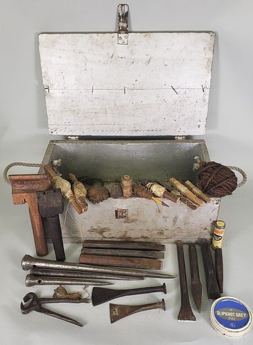 VINTAGE SAIL MAKERS TOOL BOX RIGGING