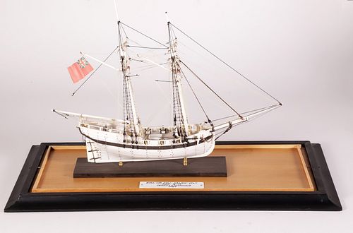 CASED BONE SHIP MODEL OF THE BRIG 37be8c