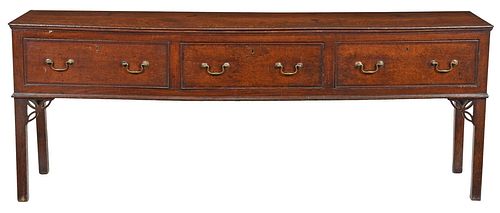 WELSH INLAID OAK THREE DRAWER DRESSERBritish,