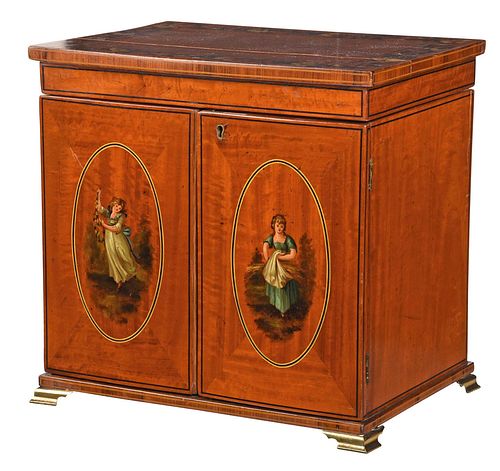 EDWARDIAN SATINWOOD PAINT DECORATED 37bedc