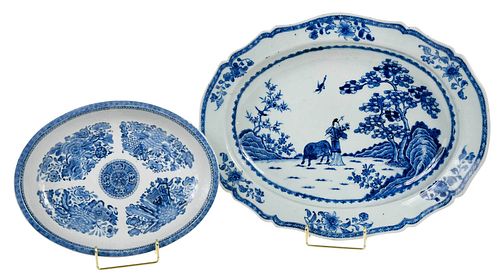 TWO CHINESE EXPORT BLUE AND WHITE 37bef6