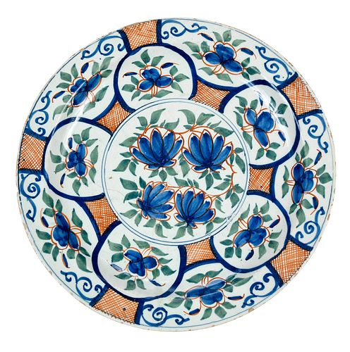 DUTCH DELFTWARE POLYCHROME CHARGERprobably 37bf0b